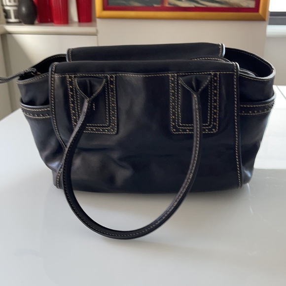 Kenneth Cole NY Black leather studded 2 handle handbag - Picture 3 of 16